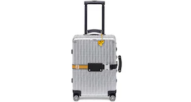 Fendi x Rimowa Cabin Trolley Luggage Zucca Yellow Web Belt Silver
