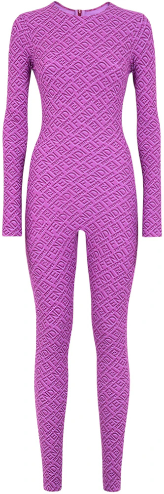 Fendi x Skims Mock Neck Long Sleeve Bodysuit Colorado Purple