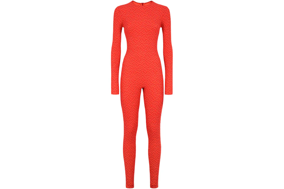 Fendi x Skims Mock Neck Long Sleeve Bodysuit - Red Tops, Clothing -  FENSK21085