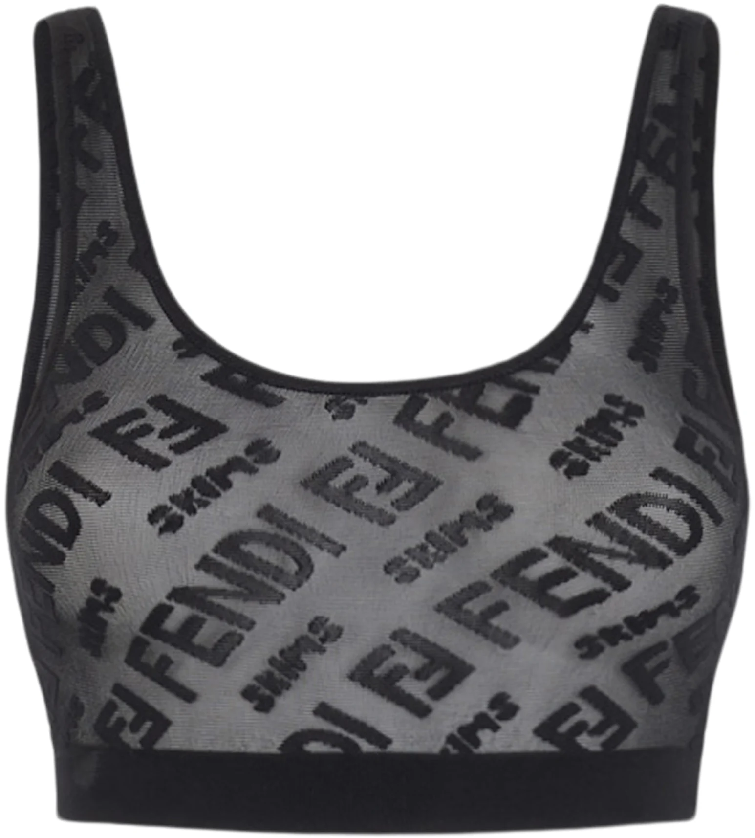 Black Transparent top with bra Fendi - Vitkac Canada
