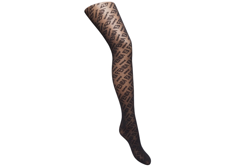 fendi logo tights black