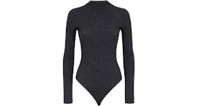 Fendi x SKIMS Mock Neck Long Sleeve Bodysuit Black