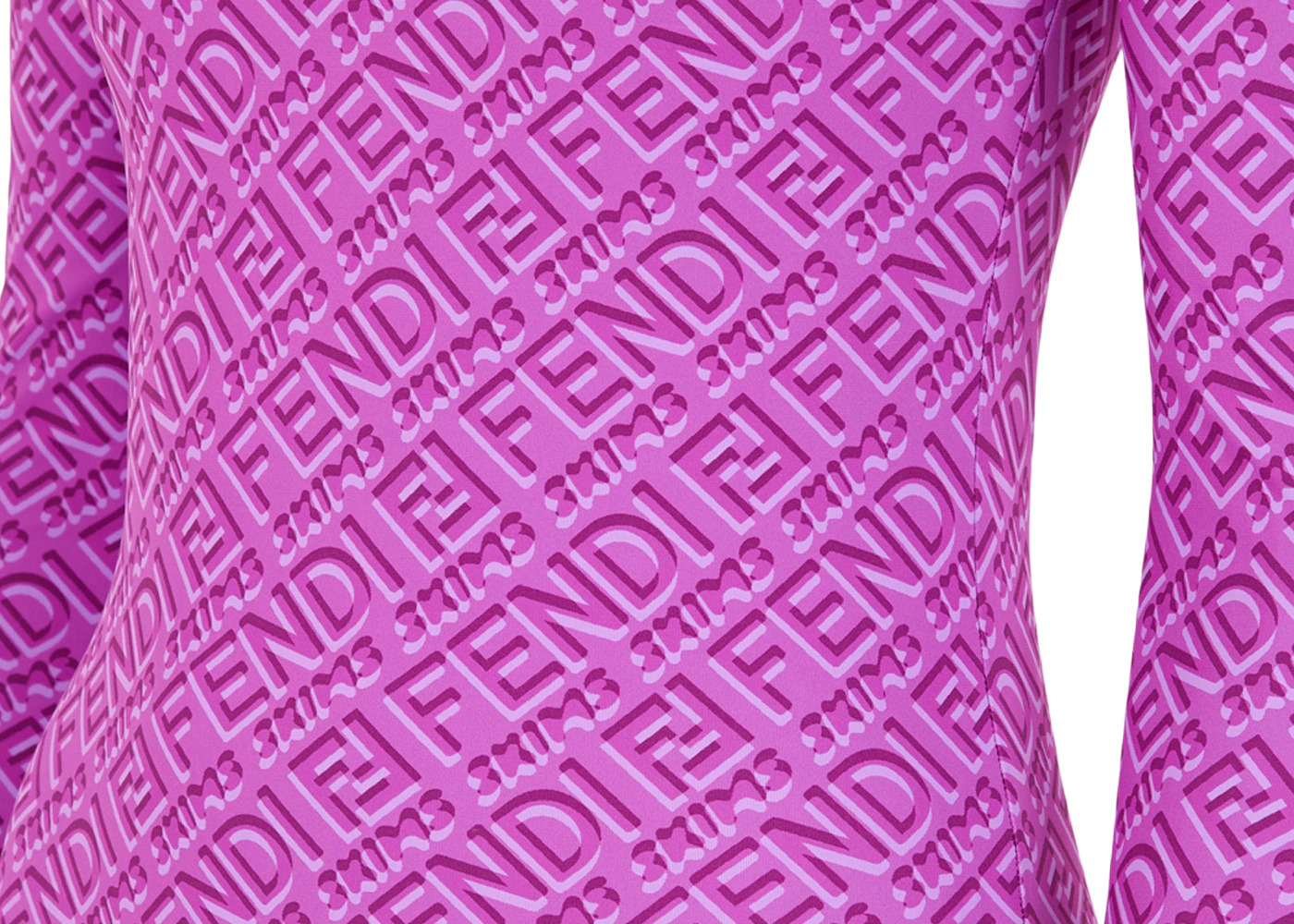 Fendi x Skims Printed Crew Neck Bodysuit - Purple Tops, Clothing -  FENSK21164