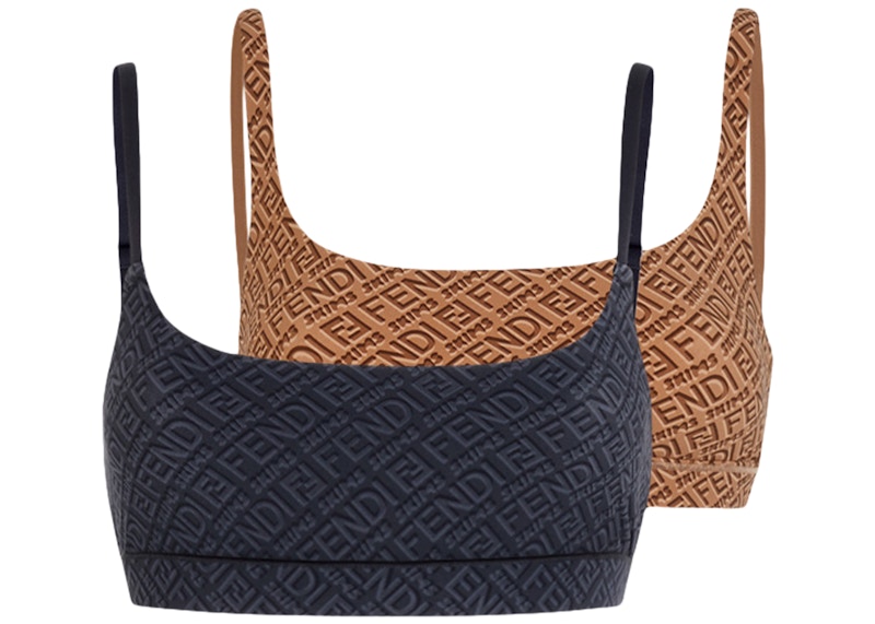 Fendi x SKIMS Pack of 2 Scoop Bralette Black/California