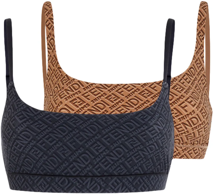 FENDI Skims Velvet Knit Crop Top Sz 42 + Leggings Sz 44 Colorado Set w Bag  + Box