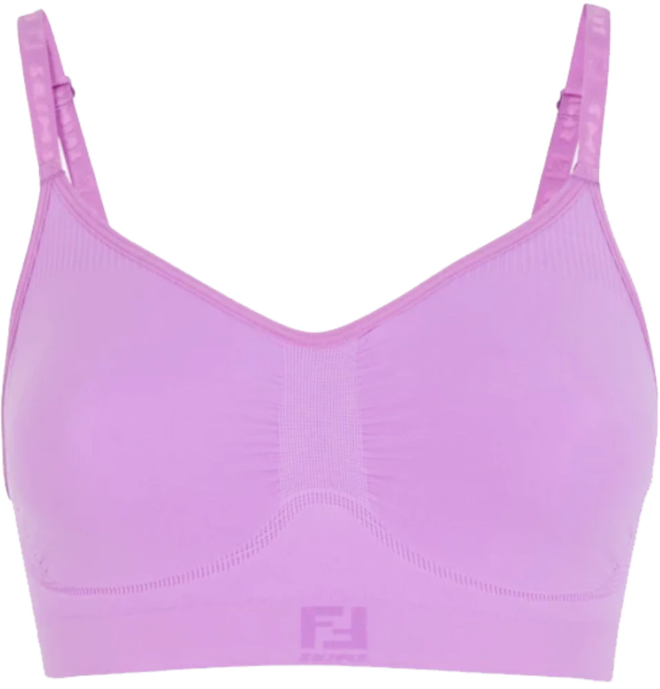 Fendi x Skims Size Medium Purple Polyamide Logo Print Square Neck Bra —  Labels Resale Boutique