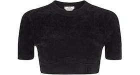 Fendi x SKIMS Velvet Knit Crop Top Black