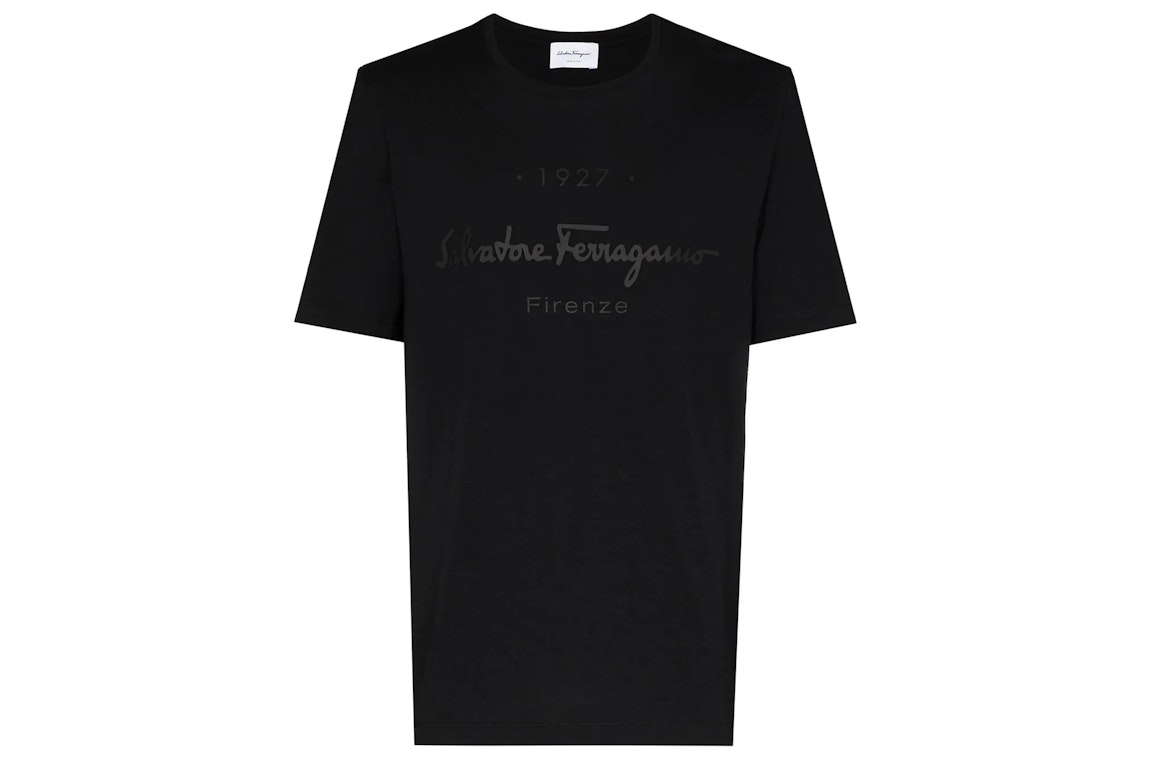 Pre-owned Ferragamo 1927 Signature T-shirt Black
