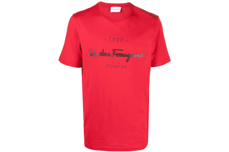 Ferragamo 1927 Signature T-shirt Flame Red/Black