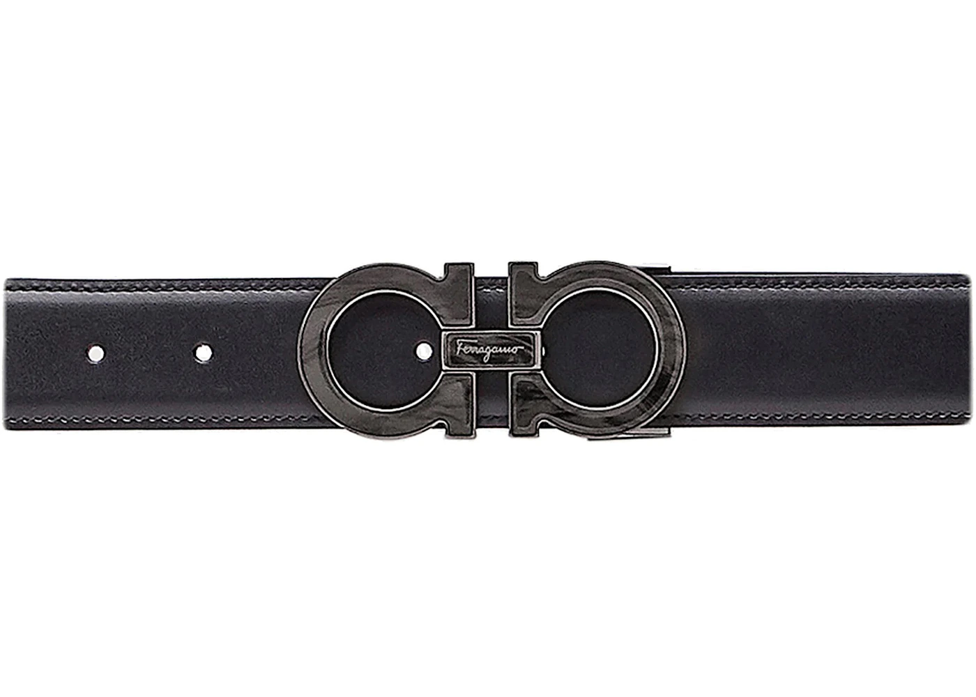 Ferragamo Adjustable Gancini Belt Black