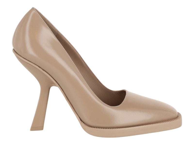 Ferragamo Anser X5 Leather Pumps Beige White (Women's