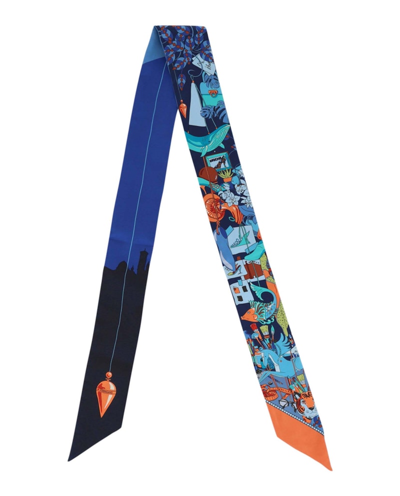 Ferragamo Assorted Animal Graphic Print Scarf Blue
