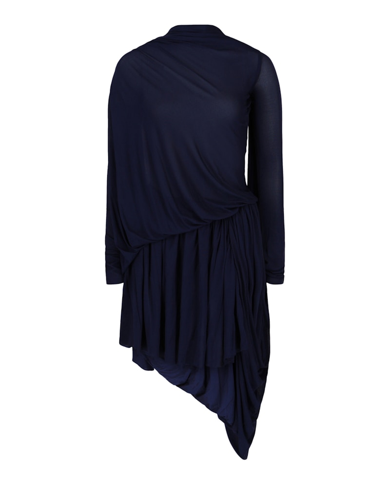 aubreigh wyatt birthday dress Modal Asymmetric Ruched Maxi Dress in Black - XS