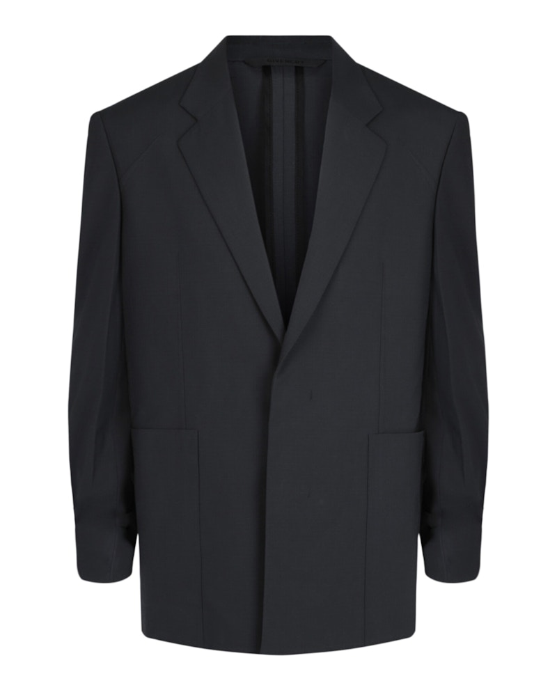 Givenchy Boxy Fit Single Button Blazer Charcoal