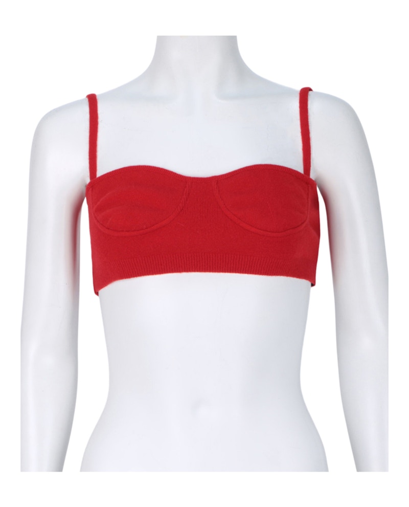 Bustier Ferragamo en mezcla de cachemir rojo