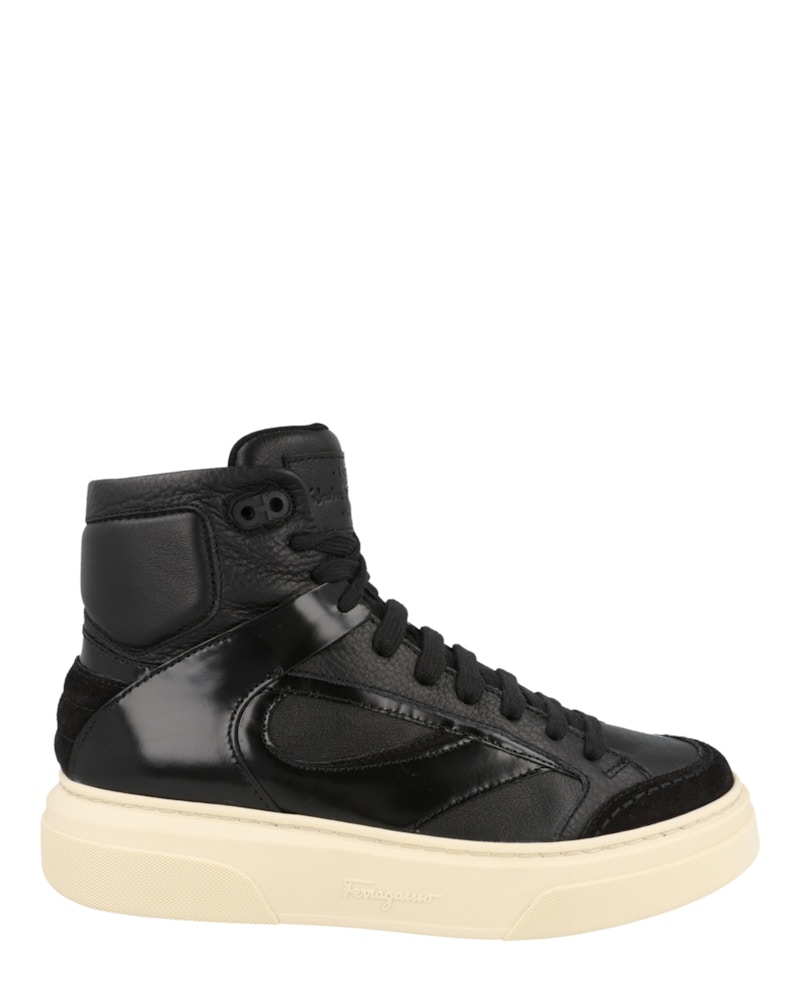 【FERRAGAMO】 Cassio Leather High Top Sneakers Salvatore Ferragamo Cassio Leather High-Top Sneakers | ShopSimon