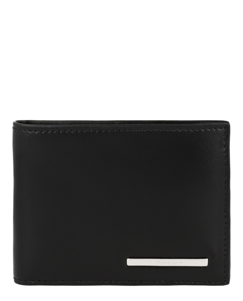 Pre-owned Ferragamo Men's  Crosta Bifold Wallet In Black