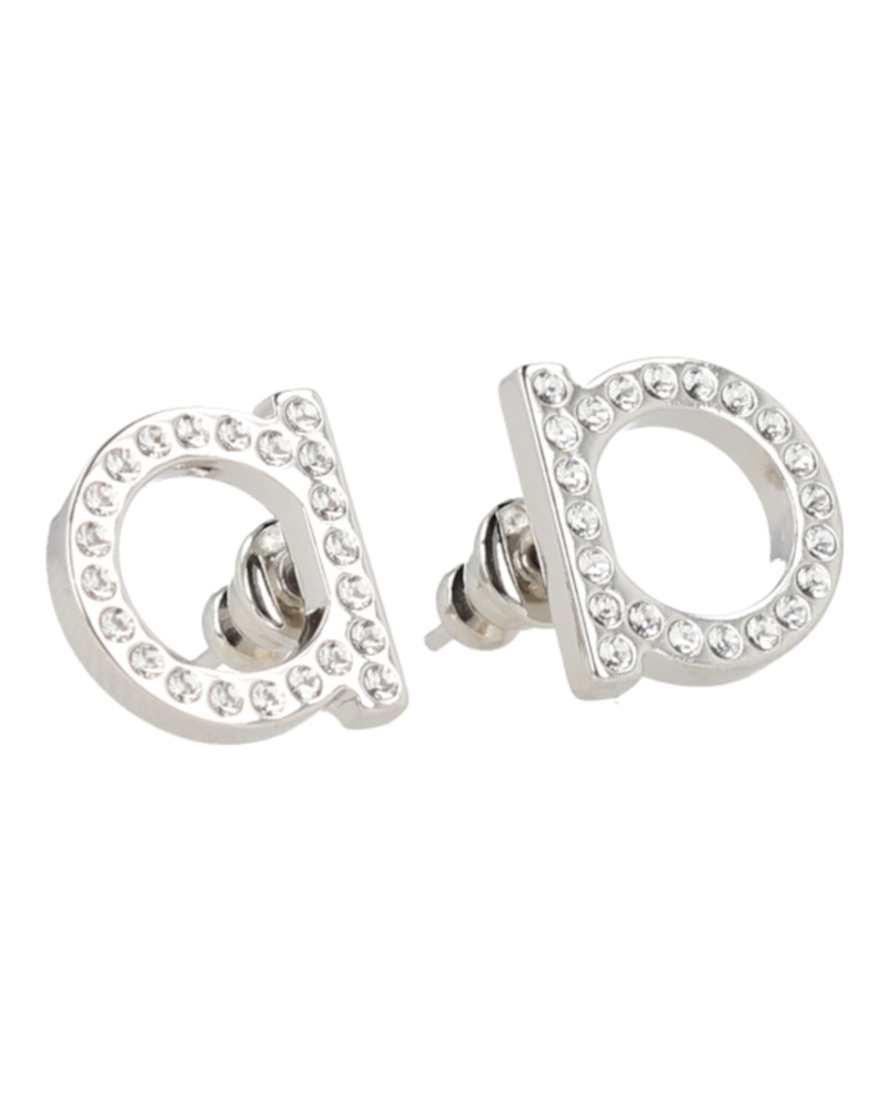 FERRAGAMO Pre-owned Women's Crystalembellished Bijoux Earrings In Grey In Gray