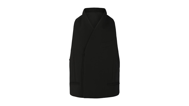 Men's Ferragamo Double Breasted Fitted Vest in Black