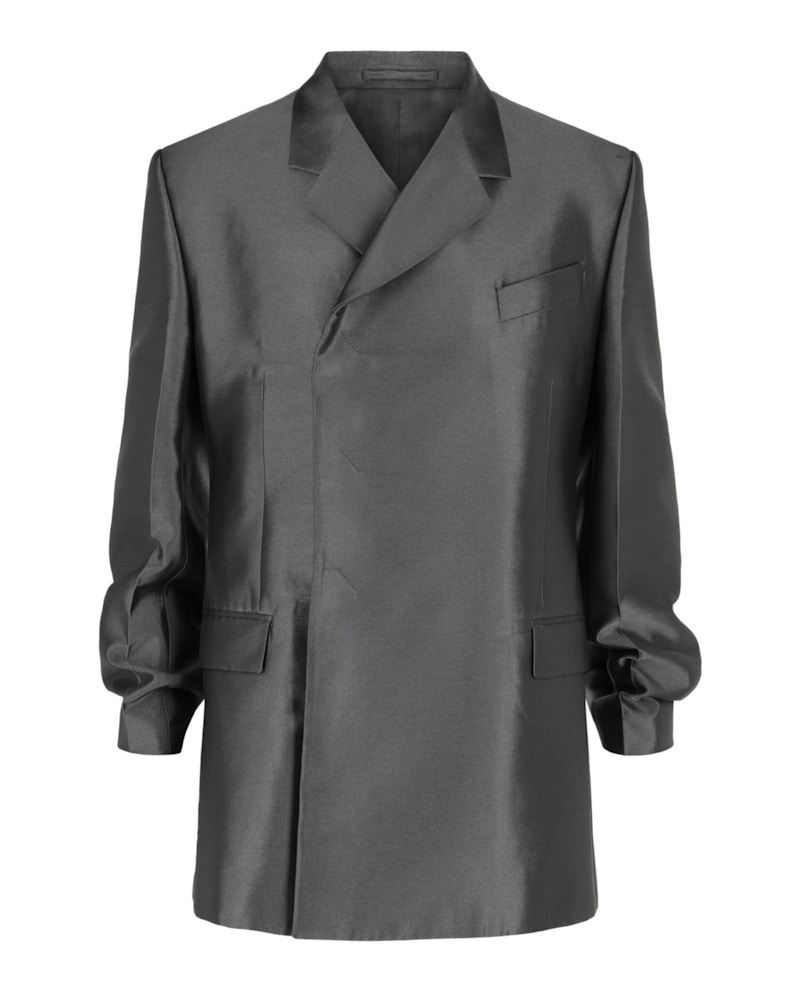 Ferragamo Double Breasted Jacket Dark Grey