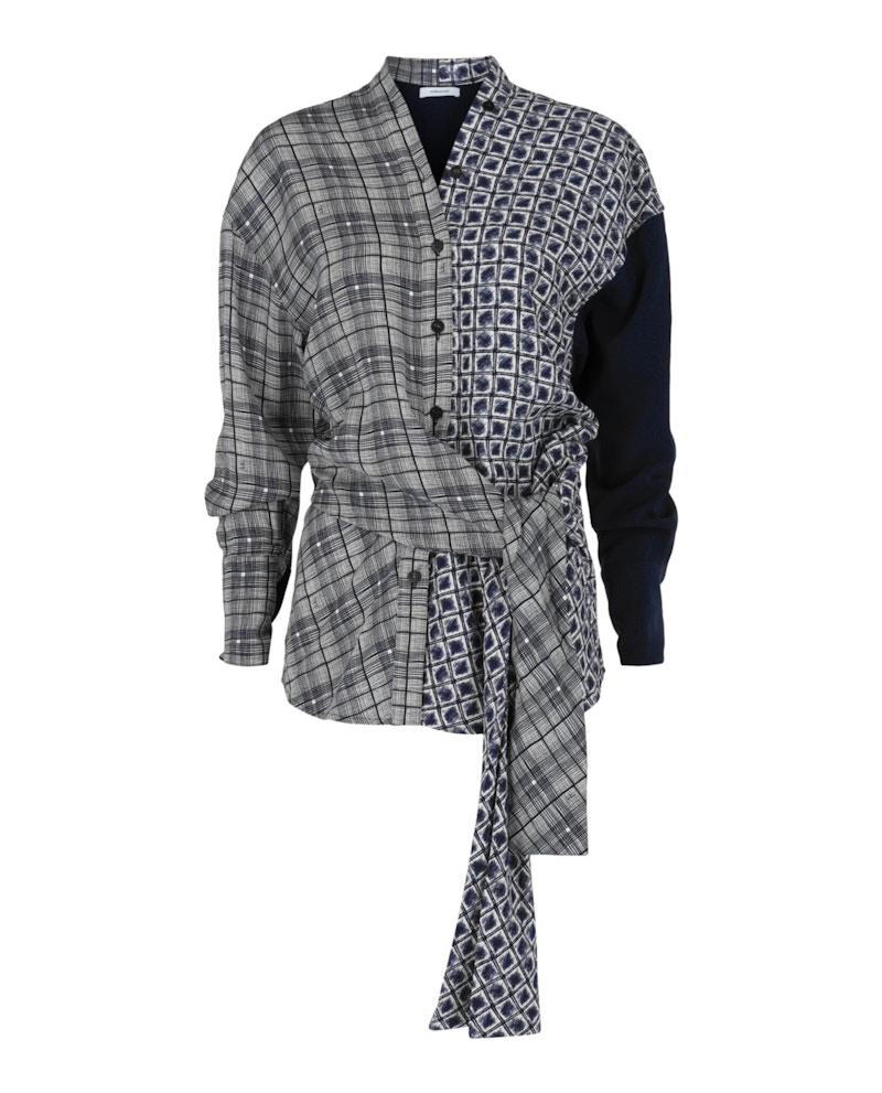 Ferragamo Dual Printed Shirt Blue