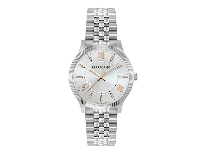 人気 !Salvatore Ferragamo ベガ Two Tone Bracelet FIQ030016 Salvatore Ferragamo Women's Duo Analog Two Tone Stainless