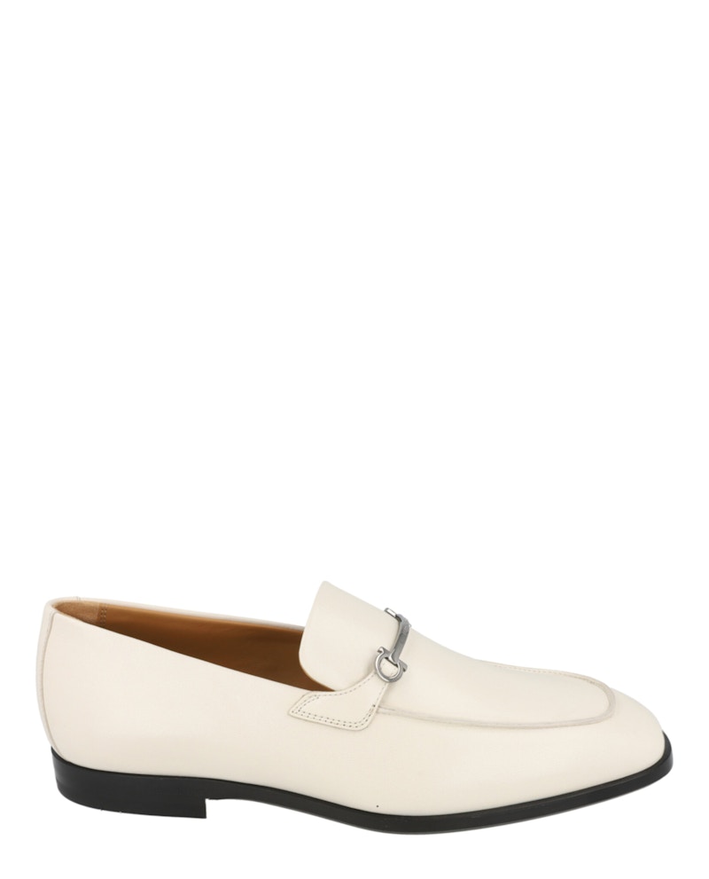 Ferragamo Fedro Leather Loafers White Men's - 021619-762602