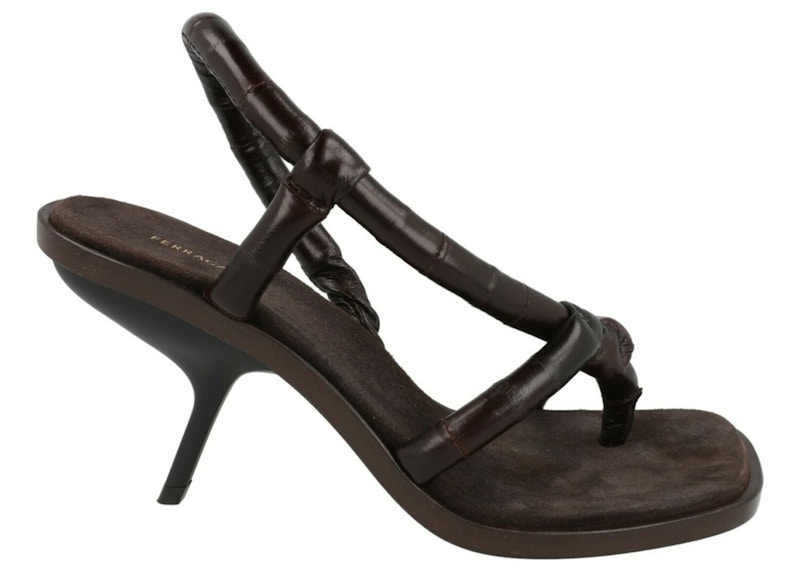 Ferragamo Fleur Leather Sandals (Women's) Sneakers in Dark Brown