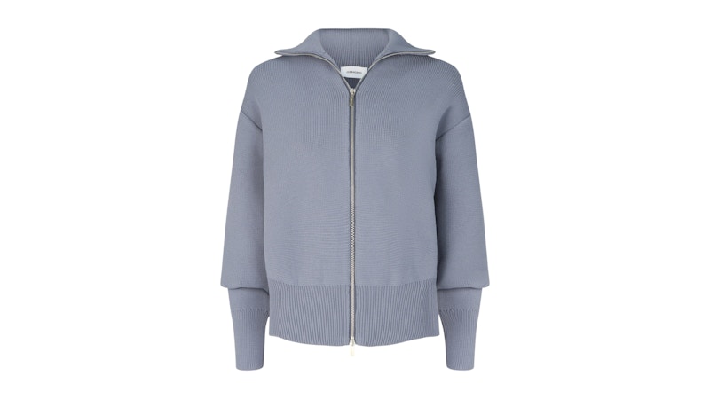 Ferragamo Full Zip Knit Slit Detail Cardigan Blue Men's - US