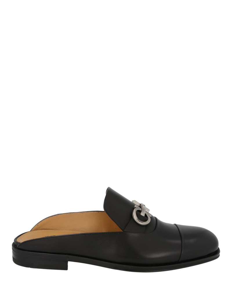 Pre-owned Ferragamo Men's  Gab Gancini Loafer Mules Sneakers In Black