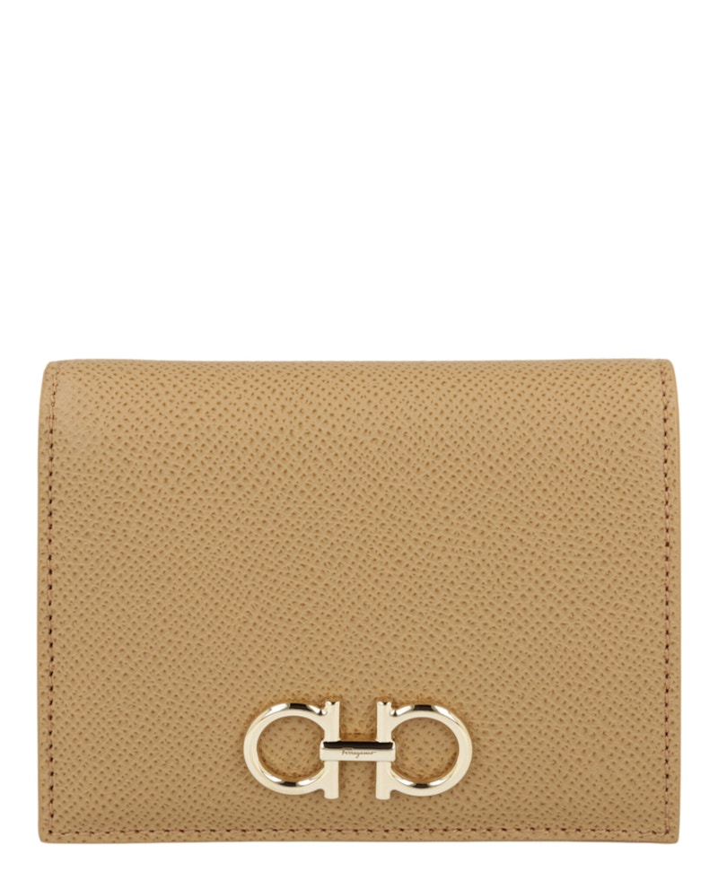 Ferragamo Gancini Compact Wallet Camel