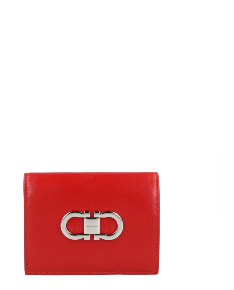 Ferragamo Gancini Compact Wallet Red