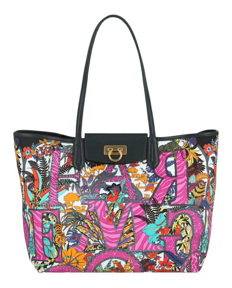 Ferragamo Gancini Graphic Print Tote Multi