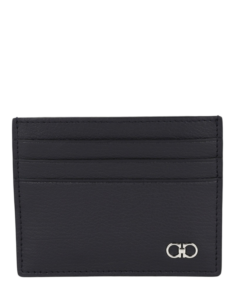【FERRAGAMO】Gancini Card Holder/追跡可能/全国送料無料 Ferragamo Gancini Leather Card Holder Blue in Leather - US