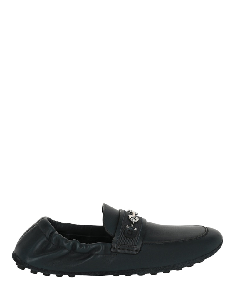 Ferragamo Gancini Leather Drivers Green