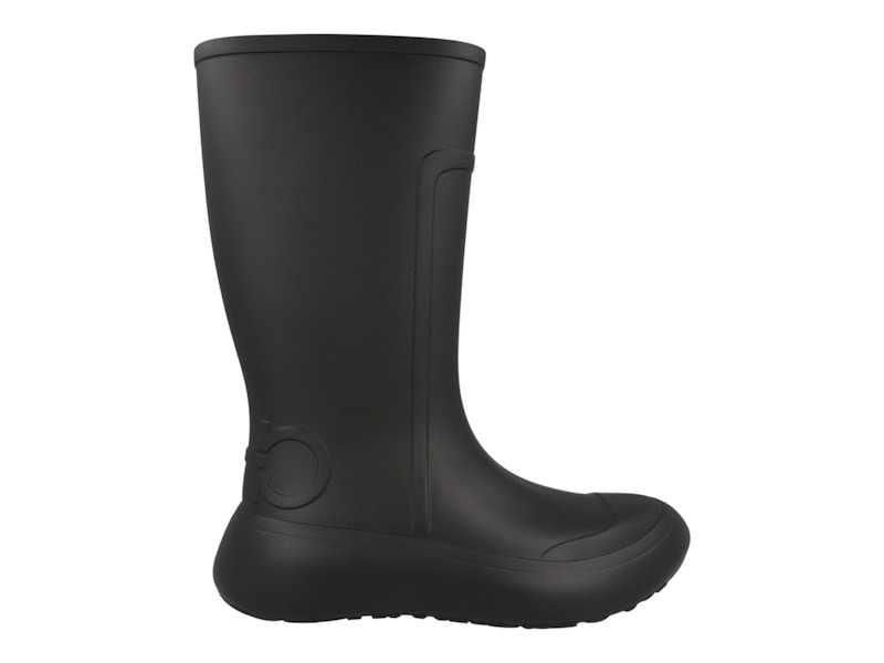 Ferragamo Gancini Logo Rain Boots Black (Women's) - 01D315