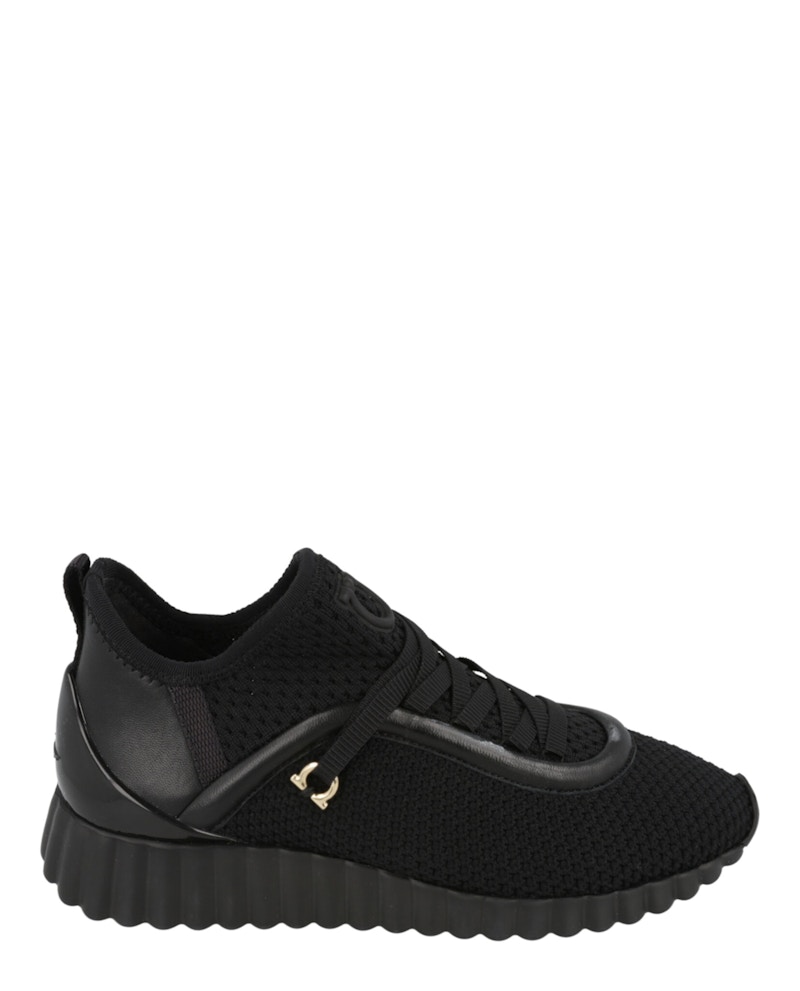 FERRAGAMO Pre-owned Gancini Lowtop (women's) Sneakers In Black