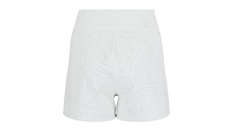 Ferragamo Gancini Pattern Drawstring Shorts White