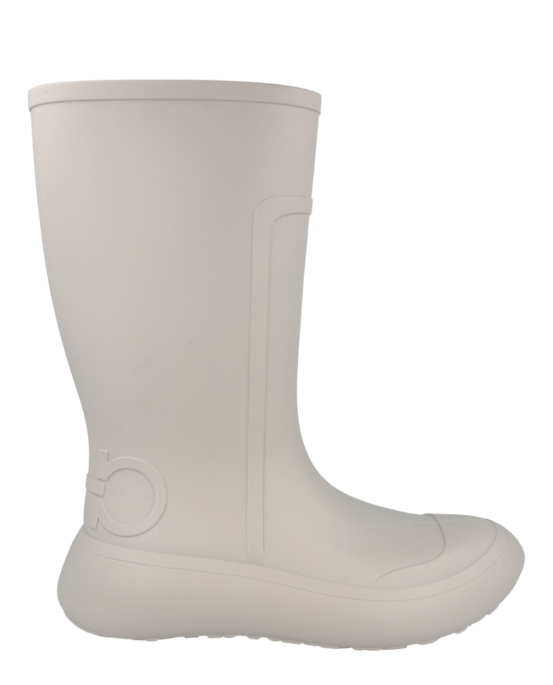 Pre-owned Ferragamo Men's Gancini Rainboots Sneakers In Grey In Gray