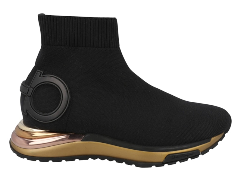 Ferragamo Gardena Ankle Sock Sneakers Black (Women's) 035222