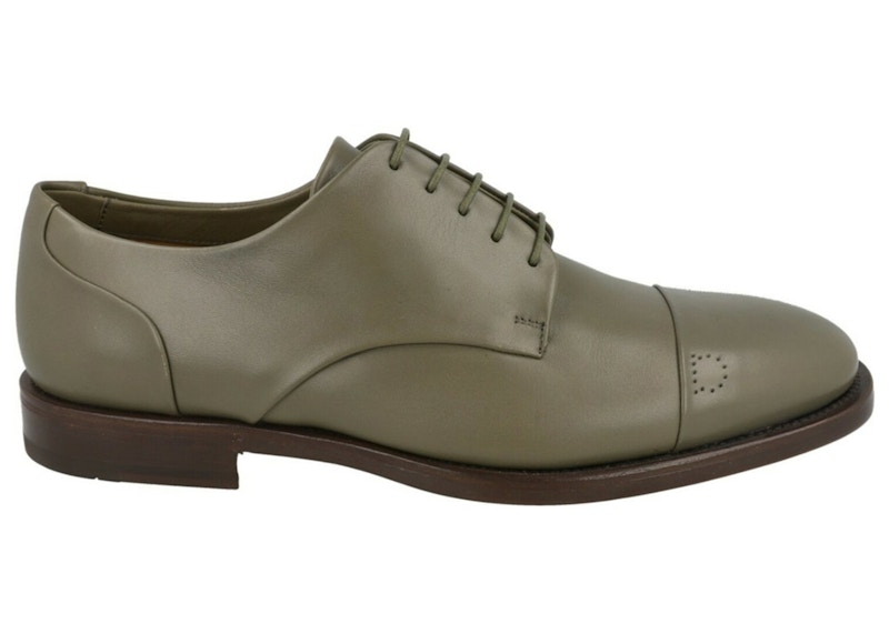 Men's Ferragamo Gavino Leather Oxfords (2E Wide Width) Sneakers in Green