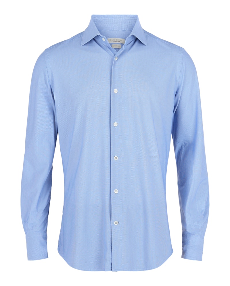 Ferragamo Glanshirt Hemd mit Knopfleiste und Kragen Blau