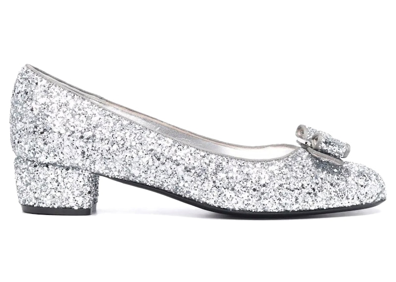 Pre-owned Ferragamo Glitterdetail Pumps (women's) Sneakers In Gray