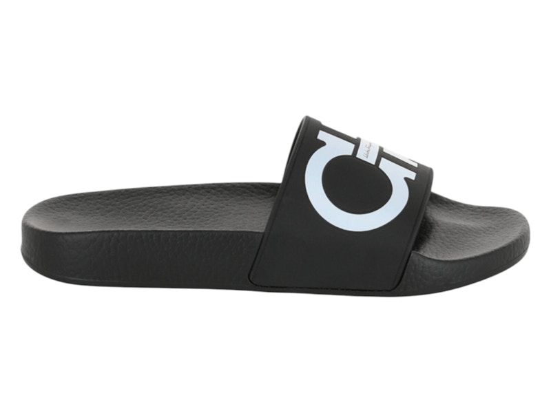 ★FERRAGAMO★ Casual Gancini Slide Black 01E565758084 01E565 Salvatore Ferragamo Black Double Gancini Slides – ICETIME LUXE