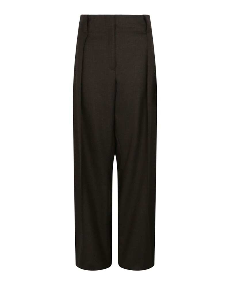 Ferragamo High-Waisted Wool Pants Grey