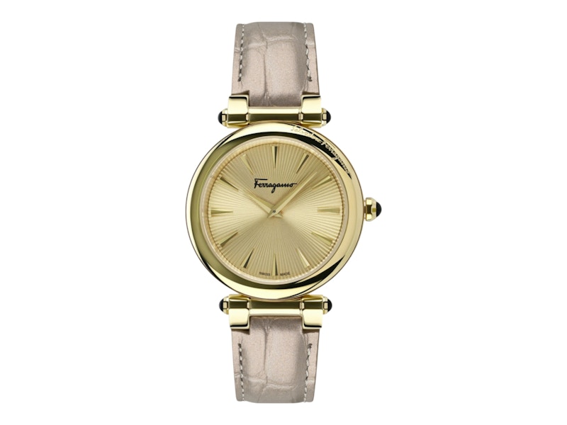 Pre-owned Ferragamo Women's  Idillio Leather Sfyp00222 Watch In Stainless Steel In Silver