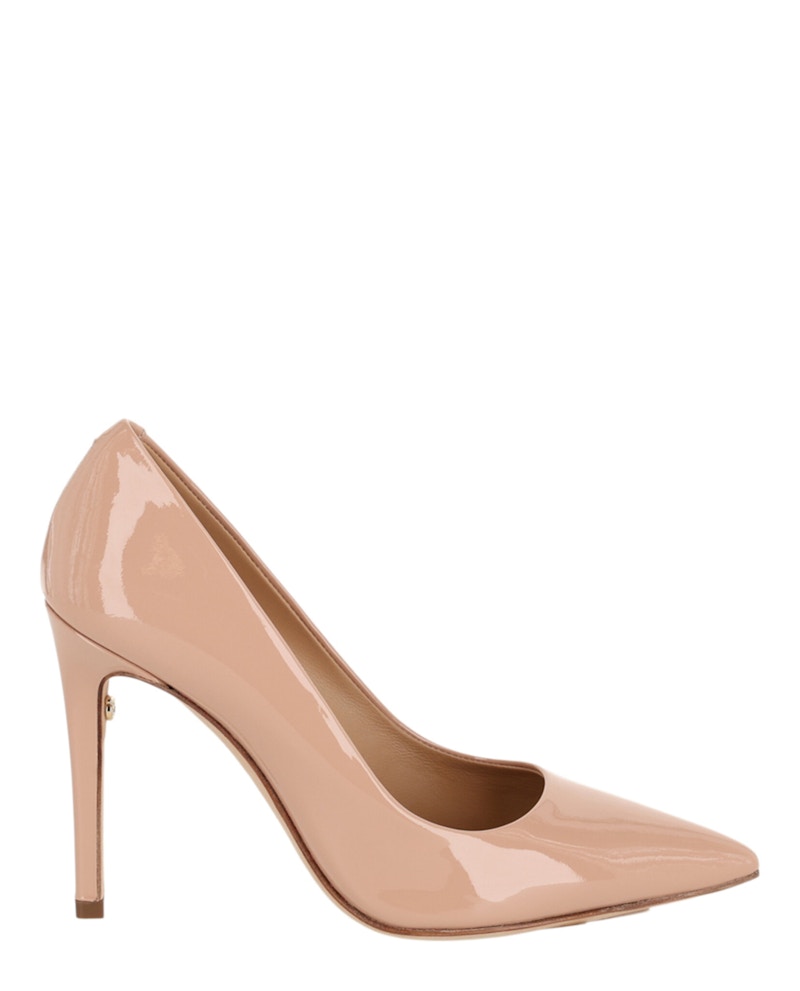 Pre-owned Ferragamo Ilary Pointed Toe Patent Pumps (women's) Sneakers In Beige In Sand