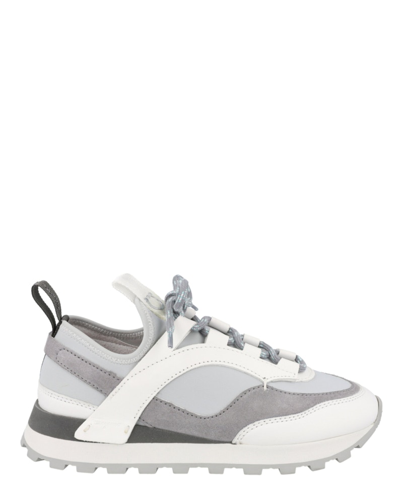 Pre-owned Ferragamo Indy Low Top (women's) Sneakers In White Grey In Gray