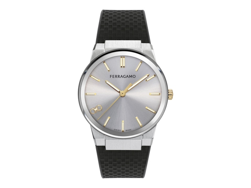 Pre-owned Ferragamo Men's Infinity Sapphire Sfst00124 Watch In Stainless Steel In Silver