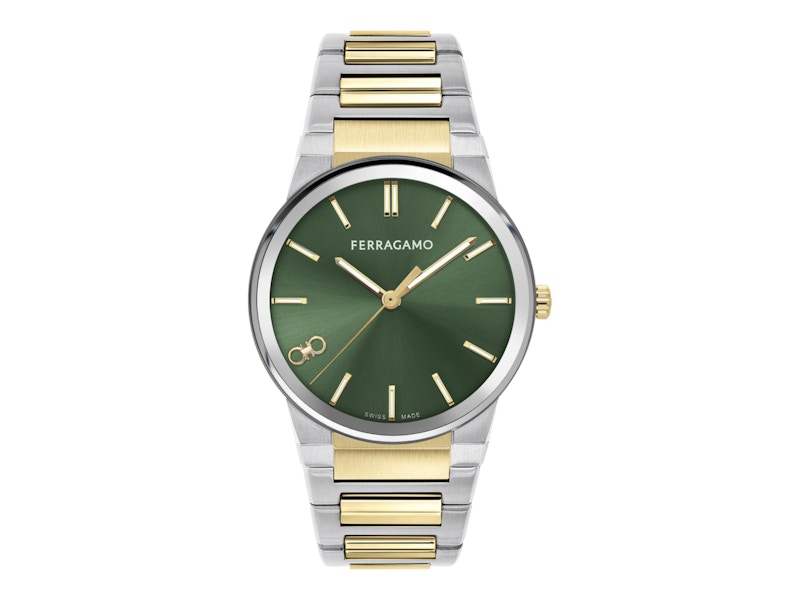 Pre-owned Ferragamo Men's Infinity Sapphire Sfst00324 Watch In Stainless Steel In Silver